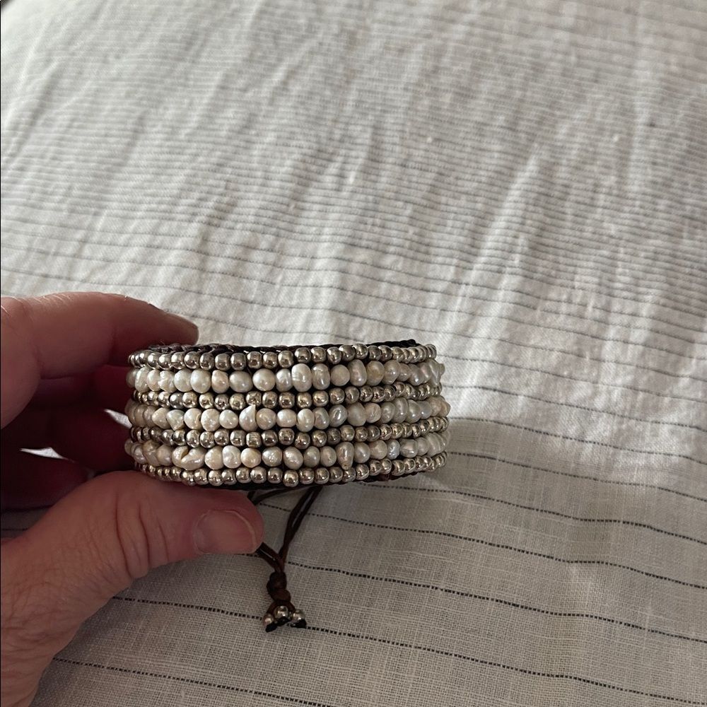 Boho Silver Beaded Bracelet